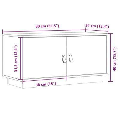 vidaXL Έπιπλο Τηλεόρασης Γκρι 80 x 34 x 40 εκ. από Μασίφ Ξύλο Πεύκου