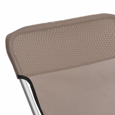 vidaXL Καρέκλες Παραλίας Πτυσ. 2 τεμ. Καφέ Textilene&Ατσάλι με Πούδρα