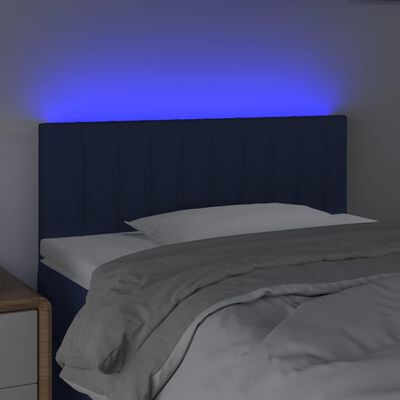 vidaXL Κεφαλάρι Κρεβατιού LED Μπλε 90x5x78/88 εκ. Υφασμάτινο