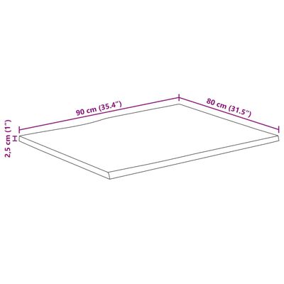 vidaXL Επιφάνεια Τραπεζιού 90x80x2,5 εκ. Live Edge Μασίφ Ξύλο Μάνγκο