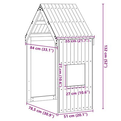 vidaXL Οροφή Κρεβατιού Παιδική 55x84x132 εκ. από Μασίφ Ξύλο Πεύκου