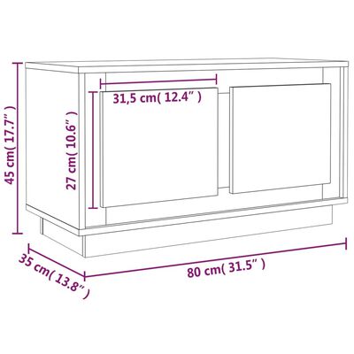 vidaXL Έπιπλο Τηλεόρασης Γκρι Sonoma 80x35x45 εκ. από Επεξεργ. Ξύλο