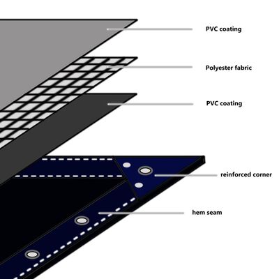 vidaXL Μουσαμάς 650 γρ./μ.² Γκρι 2 x 3 μ.