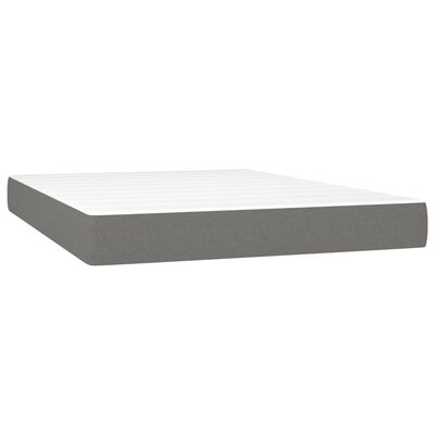 vidaXL Κρεβάτι Boxspring με Στρώμα Σκούρο Γκρι 140x190 εκ. Υφασμάτινο