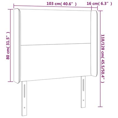 vidaXL Κεφαλάρι με Πτερύγια Σκούρο Μπλε 103x16x118/128 εκ. Βελούδινο