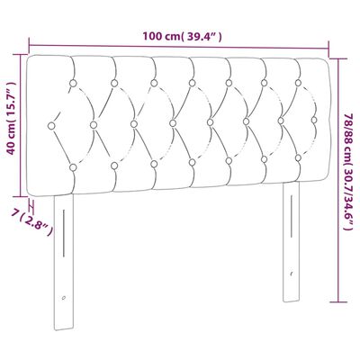 vidaXL Κεφαλάρι Κρεβατιού LED Σκούρο Πράσινο 100x7x78/88 εκ. Βελούδινο