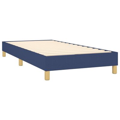 vidaXL Κρεβάτι Boxspring με Στρώμα & LED Μπλε 90x190 εκ. Υφασμάτινο