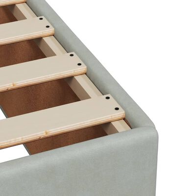 vidaXL Κρεβάτι Boxspring με Στρώμα Ανοιχτό Γκρι 200x200 εκ. Βελούδινο