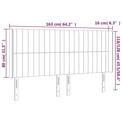 vidaXL Κεφαλάρι με Πτερύγια Πράσινο 163x16x118/128 εκ. Βελούδινο