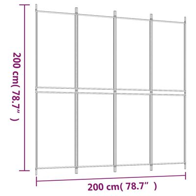 vidaXL Διαχωριστικό Δωματίου με 4 Πάνελ Λευκό 200x200 εκ. από Ύφασμα