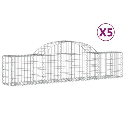 vidaXL Συρματοκιβώτια Τοξωτά 5 τεμ. 200x30x40/60 εκ. Γαλβαν. Ατσάλι