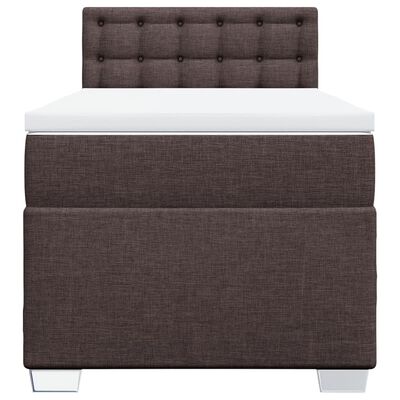 vidaXL Κρεβάτι Boxspring με Στρώμα Σκούρο Καφέ 80x200 εκ. Υφασμάτινο