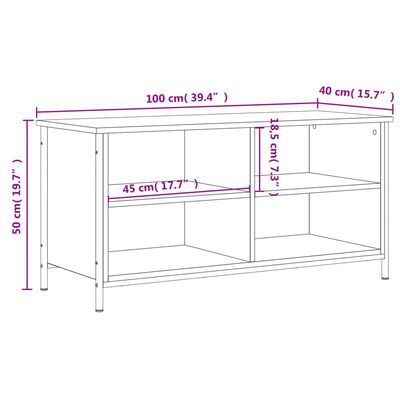 vidaXL Έπιπλο Τηλεόρασης Γκρι Sonoma 100x40x50 εκ. από Επεξεργ. Ξύλο