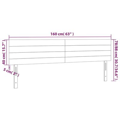 vidaXL Κεφαλάρια Κρεβατιού 2 τεμ. Σκ. Γκρι 80 x 5 x 78/88εκ.Υφασμάτινο