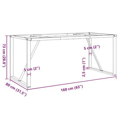 vidaXL Πόδια Τραπεζαρίας σε Σχήμα «Ο» 160x80x73 εκ. Χυτοσίδηρος