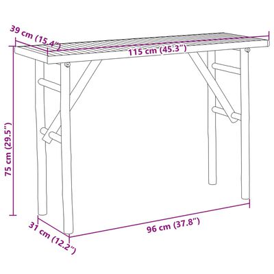 vidaXL Τραπέζι Κονσόλα 115 x 39 x 75 εκ. από Μπαμπού