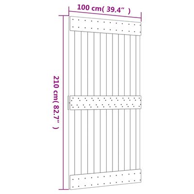 vidaXL Πόρτα NARVIK 100 x 210 εκ. από Μασίφ Ξύλο Πεύκου