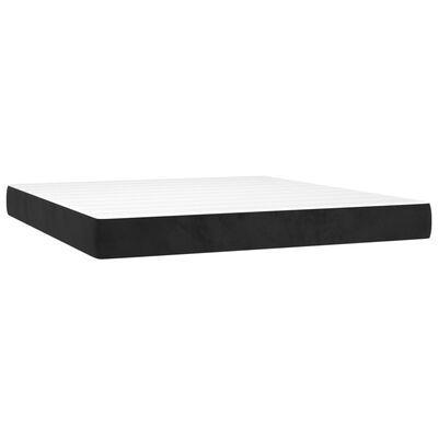 vidaXL Κρεβάτι Boxspring με Στρώμα Μαύρο 160x200 εκ. Βελούδινο