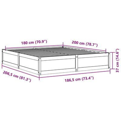 vidaXL Σκελετός Κρεβ. Χωρίς Στρώμα Λευκό 180x200 εκ Μασίφ Πεύκο