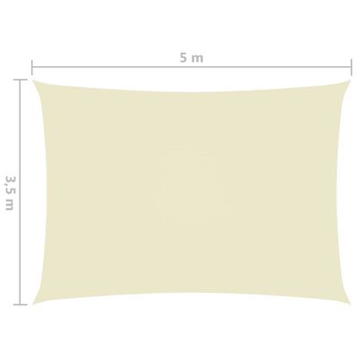 vidaXL Πανί Σκίασης Ορθογώνιο Κρεμ 3,5 x 5 μ. από Ύφασμα Oxford