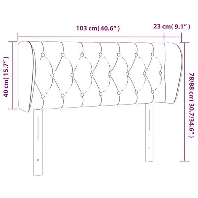 vidaXL Κεφαλάρι με Πτερύγια Σκούρο Καφέ 103x23x78/88 εκ. Υφασμάτινο