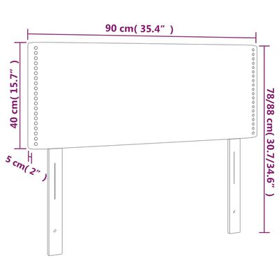 vidaXL Κεφαλάρι Κρεβατιού Κρεμ 90x5x78/88 εκ. Υφασμάτινο