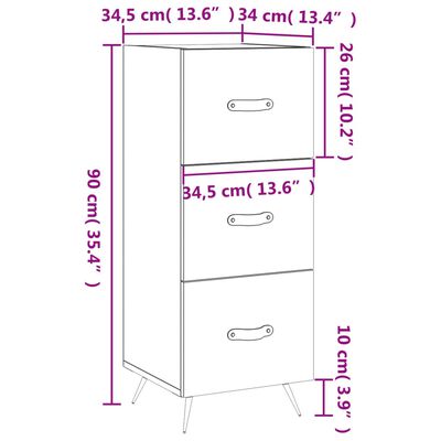 vidaXL Ντουλάπι Καπνιστή Δρυς 34,5 x 34 x 90 εκ. Επεξεργασμένο Ξύλο