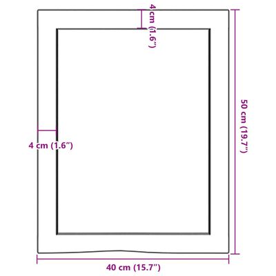 vidaXL Ράφι Τοίχου Σκούρο Καφέ 40x50x(2-6) εκ. Επεξ. Μασίφ Ξύλο Δρυός