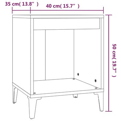 vidaXL Κομοδίνα 2 τεμ. Λευκά 40 x 35 x 50 εκ.