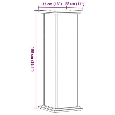 vidaXL Βάσεις Φυτών Sonoma Δρυς 33x33x100εκ. Επεξεργασμένο Ξύλο