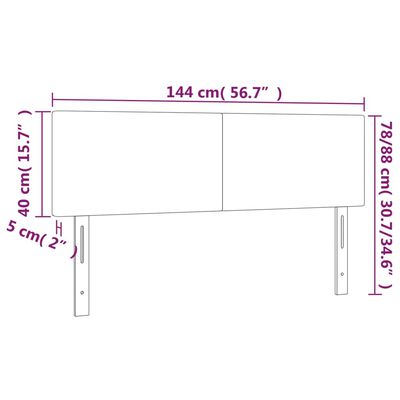 vidaXL Κεφαλάρια Κρεβατιού 2 τεμ. Αν. Γκρι 72x5x78/88 εκ. Βελούδινα