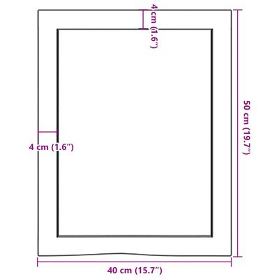 vidaXL Ράφι Τοίχου 40x50x(2-4) εκ. από Ακατέργαστο Μασίφ Ξύλο Δρυός