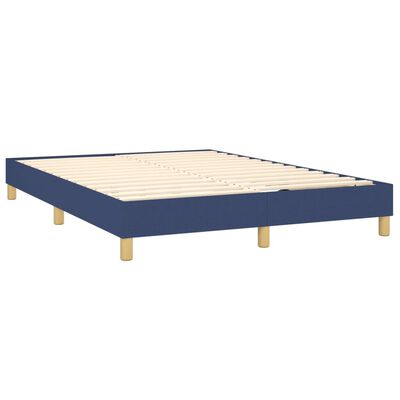 vidaXL Κρεβάτι Boxspring με Στρώμα Μπλε 140x200 εκ. Υφασμάτινο