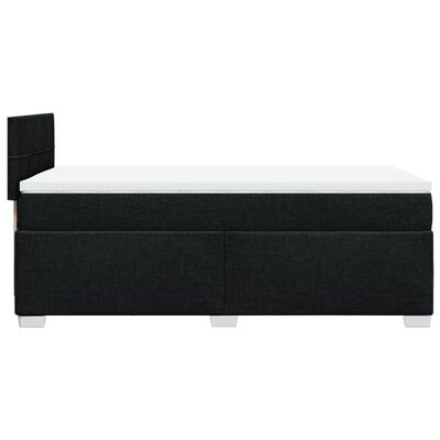 vidaXL Κρεβάτι Boxspring με Στρώμα Μαύρο 90x190 εκ.Υφασμάτινο