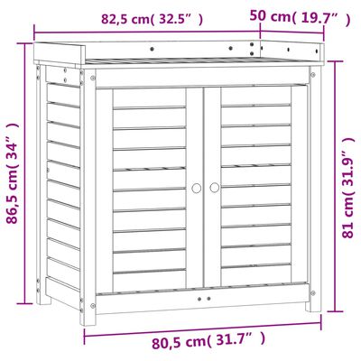 vidaXL Τραπέζι Κηπουρικής με Ράφια 82,5x50x86,5 εκ. Εμποτ. Ξύλο Πεύκου