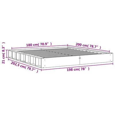 vidaXL Σκελετός Κρεβ. Χωρίς Στρώμα Καφέ Κεριού 180x200 εκ Μασίφ Πεύκο