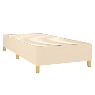 vidaXL Κρεβάτι Boxspring με Στρώμα Κρεμ 90x190 εκ.Υφασμάτινο