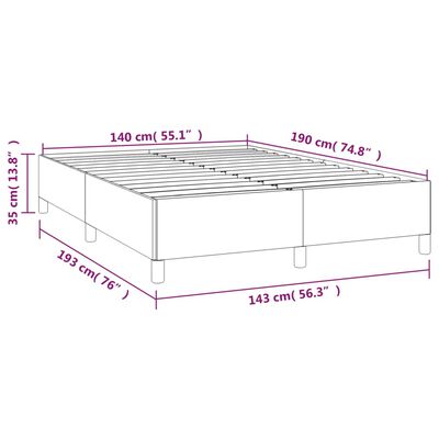 vidaXL Πλαίσιο Κρεβατιού Μαύρο 140 x 190 εκ. Βελούδινο