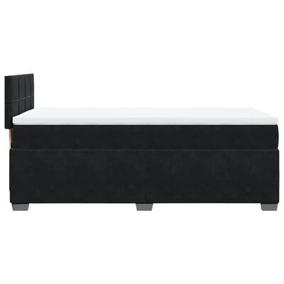 vidaXL Κρεβάτι Boxspring με Στρώμα Μαύρο 90x190 εκ. Βελούδινο