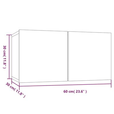 vidaXL Έπιπλα Τηλεόρασης Κρεμαστά Γκρι 60x30x30 εκ. Επεξ. Ξύλο