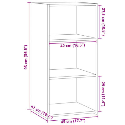 vidaXL Ντουλάπι Γκρι Sonoma 45x41x93 εκ. από Επεξεργασμένο Ξύλο