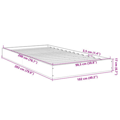 vidaXL Πλαίσιο Κρεβατιού Sonoma Δρυς 100x200 εκ. Επεξεργασμένο Ξύλο