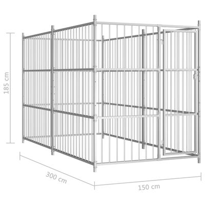 vidaXL Κλουβί Σκύλου Εξωτερικού Χώρου 300 x 150 x 185 εκ.