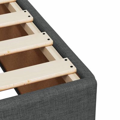 vidaXL Κρεβάτι Boxspring με Στρώμα Σκούρο Γκρι Single Υφασμάτινα