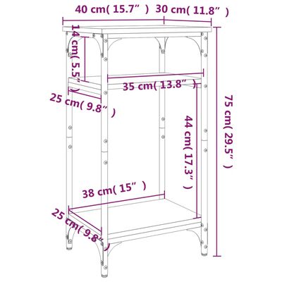 vidaXL Βοηθητικό Τραπέζι Sonoma Δρυς 40x30x75 εκ. Επεξεργασμένο Ξύλο