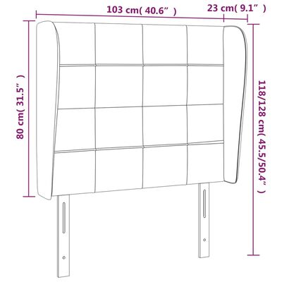 vidaXL Κεφαλάρι με Πτερύγια Σκούρο Γκρι 103x23x118/128 εκ. Υφασμάτινο