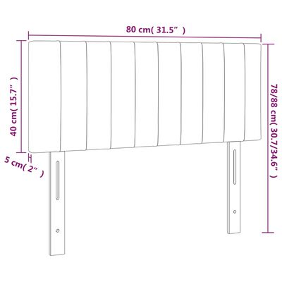 vidaXL Κεφαλάρι Κρεβατιού LED Taupe 80 x 5 x 78/88 εκ. Υφασμάτινο