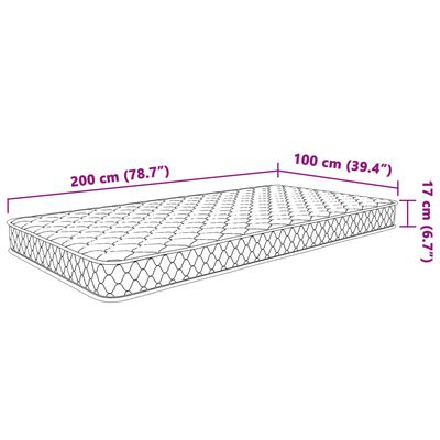 vidaXL Στρώμα με Αφρό Μνήμης Λευκό 100x200x17 εκ.