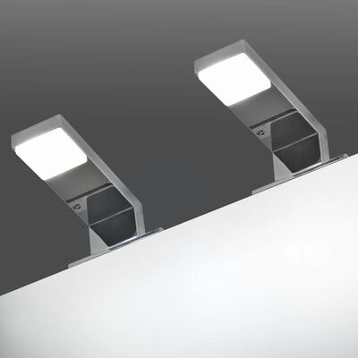 vidaXL Καθρέπτης με Φώτα προς τα Κάτω 2 Τεμ. 2 W Ψυχρό Λευκό
