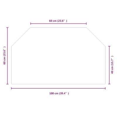 vidaXL Πλάκα Τζακιού Εξάγωνη 100 x 60 εκ. Γυάλινη